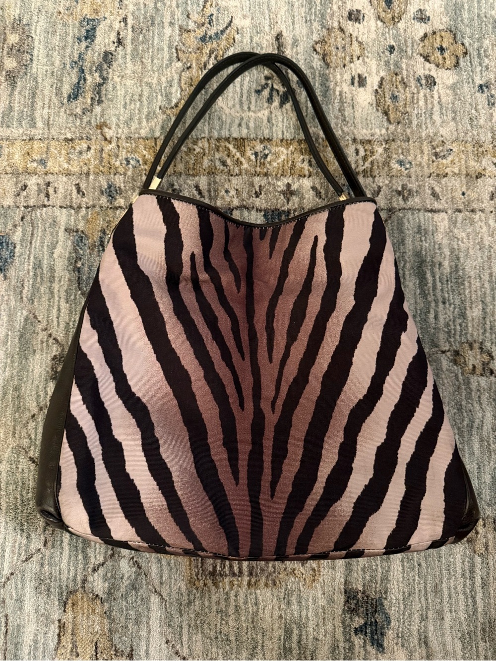 Coach Madison Phoebe Brown Zebra-Print Shoulder Bag